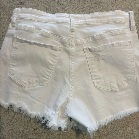 Kut from the Kloth White Frayed Jean Shorts - Picture 3 of 3
